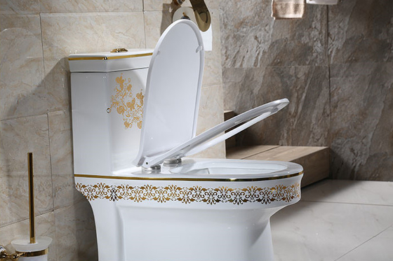 kaufen Einteilige Toilette mit goldener gemusterter Textur, 3 Jahre Garantie on-line-Fertigung
