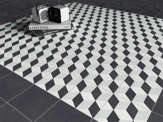 kaufen 20x20cm Schwarz Grau Keramik Rustikal Fliese für Innenboden on-line-Fertigung