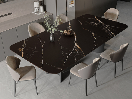 kaufen Schwarze 1600x3200mm große Platten und Matt verglasterte Porzellan gesinterte Steinplatte für Schlafzimmerdesign on-line-Fertigung