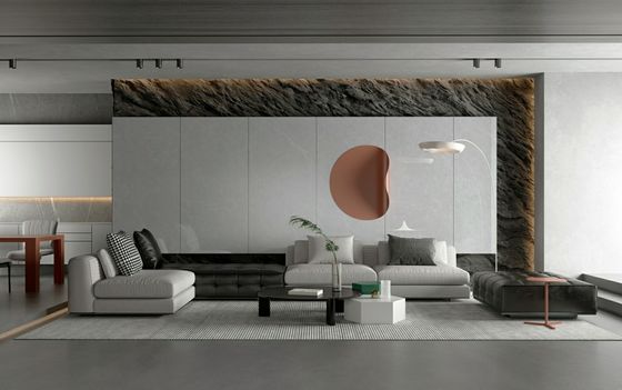 kaufen 900x1800mm Polierte, glasierte Porzellanfliese Grau, kratzfest on-line-Fertigung