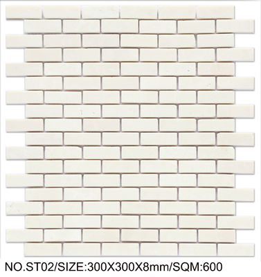 kaufen Elegantes weißes 300x300mm Natursteinmosaik für Hotel und Gebäude on-line-Fertigung
