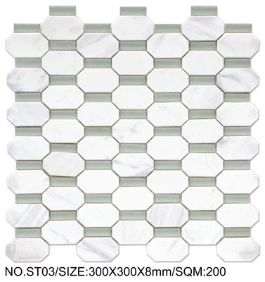 kaufen Firebrick Weiß 300x300mm Naturstein Mosaik für den Wiederaufbau und Schwimmbad on-line-Fertigung