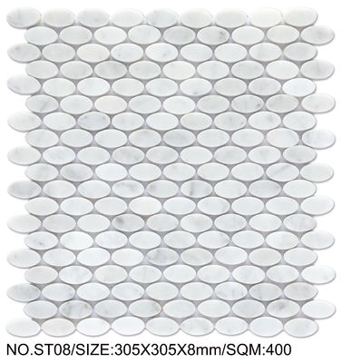 kaufen Weiß- und hellgrüner Feuerstein 305x305mm Naturstein Mosaik für Speisesaal und Büro on-line-Fertigung