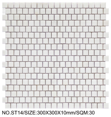 kaufen Weißes elegantes Mosaik aus Naturstein mit einer Größe von 300x300 mm für den Wiederaufbau und das Wohnzimmer on-line-Fertigung