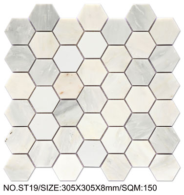 kaufen Staubfestes Hexagon 300x300mm Naturstein Mosaik für Projekt und Hotel on-line-Fertigung