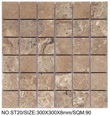 kaufen Rutschfestes quadratisches braunes 300x300mm Natursteinmosaik für Wohnzimmer und Schlafzimmer on-line-Fertigung