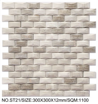 kaufen Wasserdicht und rutschfeste Beige 300x300mm Naturstein Mosaik für Dekoration und Bau on-line-Fertigung