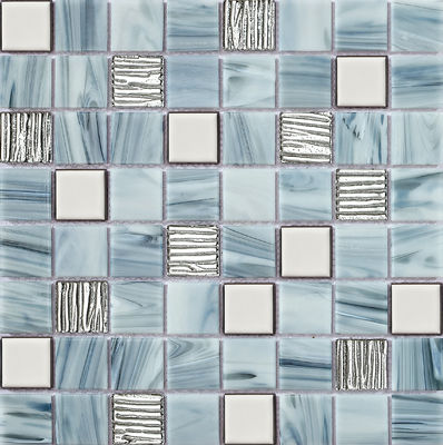 kaufen Blau abnutzungs- und fleckenfeste 304x304mm Glasmosaiken für Schwimmbäder on-line-Fertigung