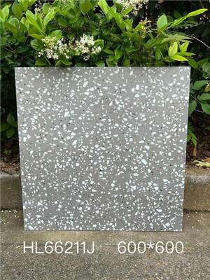 kaufen Stilvolle graue 600x600mm Terrazzo-Keramik-Innenbodenfliesen für Esszimmer und Wohnzimmer on-line-Fertigung