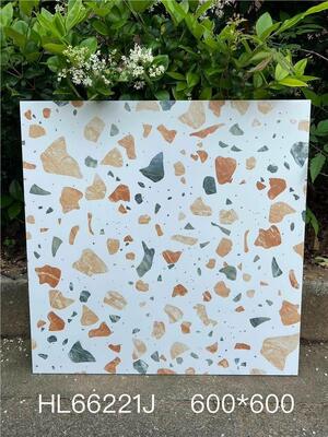 kaufen Beige elegante 600x600mm Innenboden antibakterielle Terrazzo-Keramikfliesen für Bad und Küche on-line-Fertigung