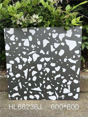 kaufen Grade AAA und rutschfeste schwarze 600x600mm Innenfußboden Terrazzo Keramikfliesen für Büro on-line-Fertigung
