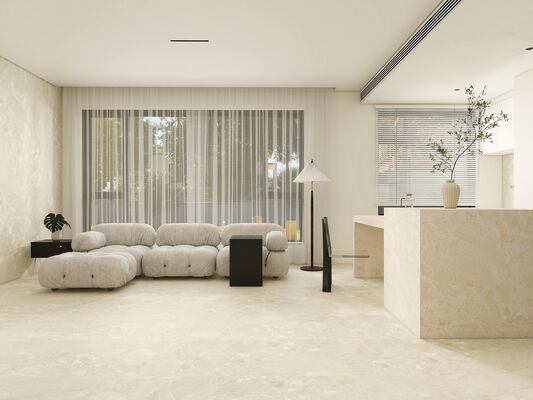 kaufen Kratzfeste und stilvolle Terrazzo 600x1200mm Beige Porzellantfliesen Matte mit Formboden Fliesen für Wohnzimmer und Schlafzimmer on-line-Fertigung