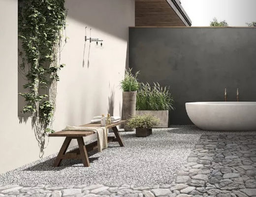 kaufen “ Steinumhüllung 500SQM 12x24 im Freien deckt Kiesel-Steinwand-Dekoration 9.8mm mit Ziegeln on-line-Fertigung
