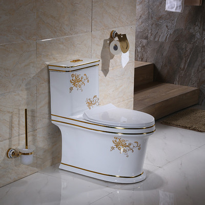 Einteiliges Flush And Soft Closing WC Badezimmer Keramik Golden