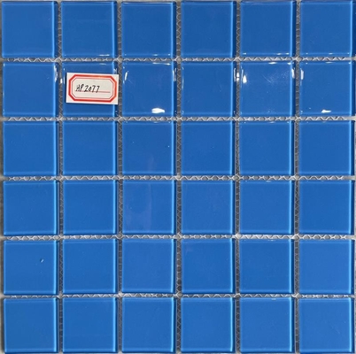 48X48MM Swimmingpool-Mosaik-Fliesen-blaue Farbglasmosaik-Fliesen