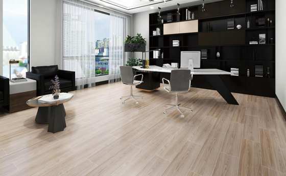 Innere Büro-Schulwand breiten Beige-Kratzfestigkeit hölzerne des Porzellan-Fliesen-keramische Streifen-20x100cm aus