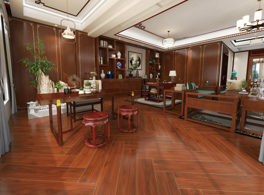 Antibakterielle Holz-Porzellan-Streifen-Browns Tan Indoor Soft Glazed Floor Matt Wall Tiles 20x100cm Fliese