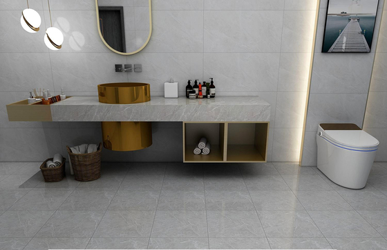 Nicht rutschfähige Marmor-Look Matte Verglasung Keramik Rustikafel für Badezimmer und Grau 400x400mm Bodenfliesen für Wohnzimmer