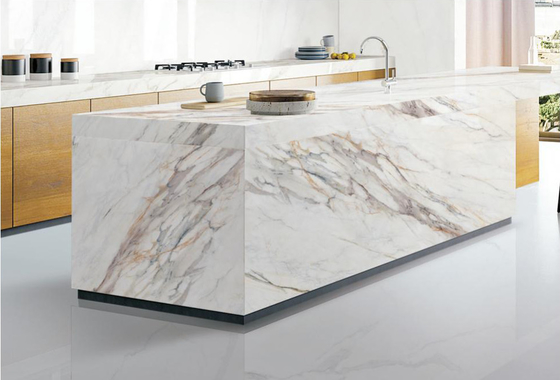 Abriebfeste Weißgold-Sintersteinplatte 1600x3200x12mm
