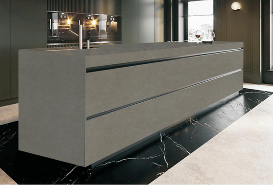 Wolkige graue Sintersteinplatte 1600x3200x12 mm nicht rutschfähig