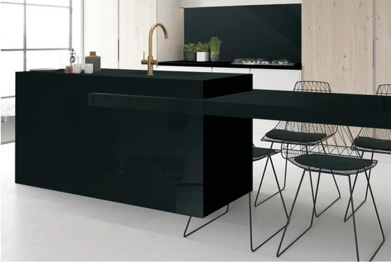 Reine schwarze Sintersteinplatte 1600x3200mm raue, matte säurebeständige Oberfläche