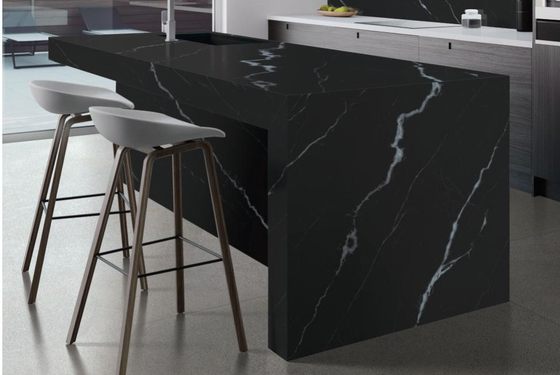 Kratzfestigkeit AAA Sintersteinplatten 800x2600x12mm Matte Phantom Schwarz Große Tischplatte