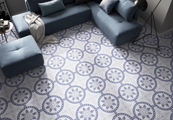 Hellblaue Keramik-Rustikfliese 250x250mm für Innenboden