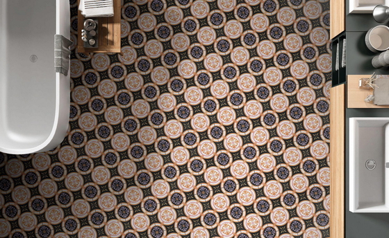 Schwarz und orange 250x250mm Wandfliesen für das Bad und atemberaubende keramische landhafte Fliesen für das Wohnzimmer