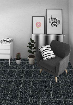 Dauerhafte schwarze 250x250mm Wandfliesen für Wohnzimmer und W.A 6% Boden Keramik rustikalen Fliesen für Dekoration