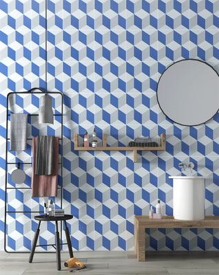 Blau-Weiß Vintage Geometrische Keramik Fliesen für Hotel und langlebige 200x200mm Fußbodenfliesen für Küche
