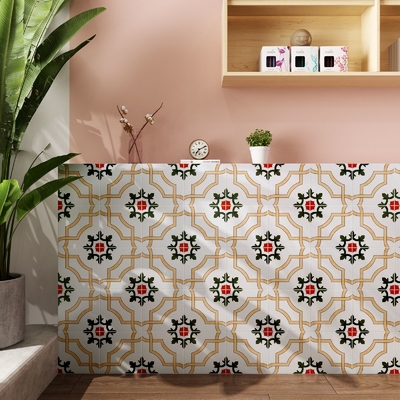 20x20cm hellgelb-grüne Keramikfliese im rustikalen Stil für Badezimmer
