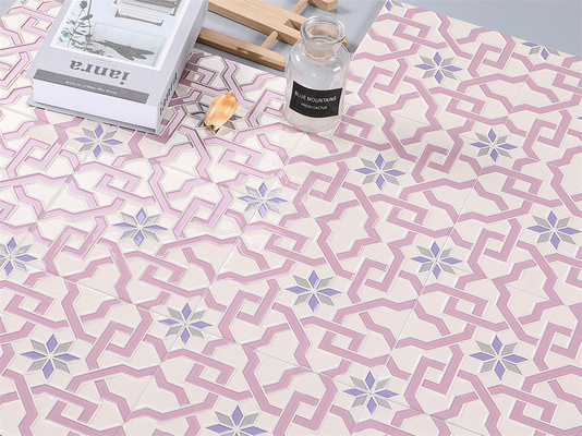 Rosa Keramik-Fliese im rustikalen Stil 20x20cm AAA-Qualität für Badezimmerwände