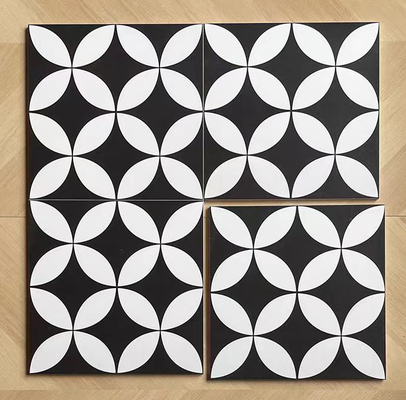 Schwarz-Weiß 20x20cm Keramik-Fliese im rustikalen Stil für Innenböden und Wände