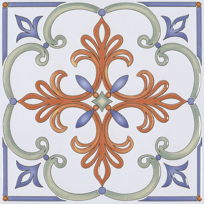 Weiße und rote Keramikrustika 20x20cm rutschfeste