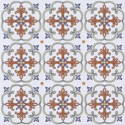 Enkaustische weiße und rote Wand Floret Keramik rustikale Fliesen 200x200mm Für Küche und Esszimmer