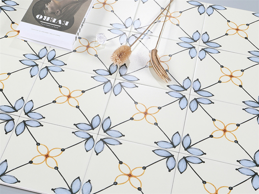 Beige 20x20cm wasserdichtes Innenfußboden Blumen Keramikrustikafeln für Bad und langlebige Fliesen für Küche