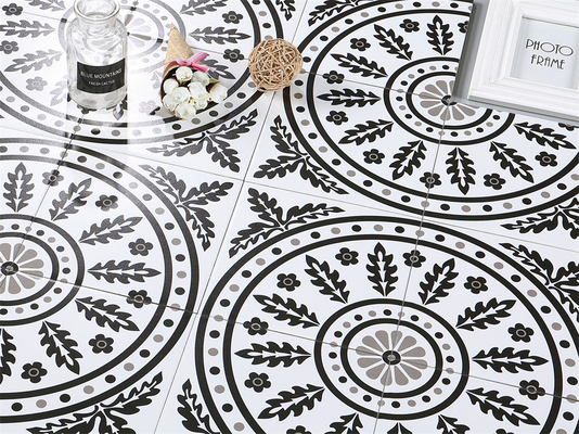 Schwarz-Weiß Keramik Rustikal Fliese 20x20cm Rutschfeste Bodenfliese