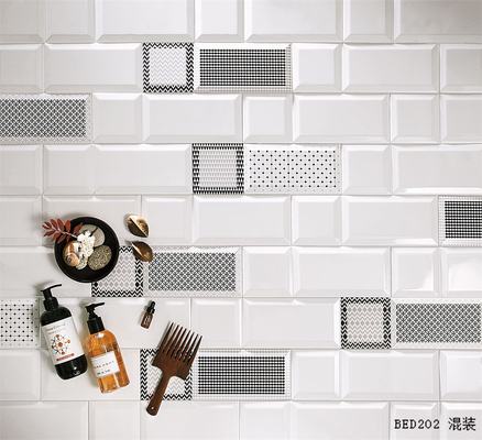 Verlockende, glänzende, gemischte Wandfliesen für Innenarchitektur 10x30 cm für Bad und Küche, ISO9001-zertifiziert