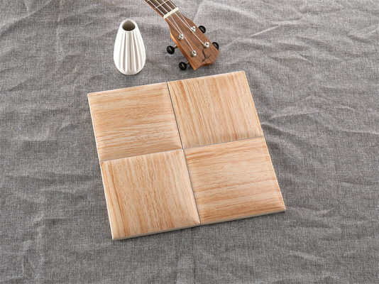 Hellgelb 152x152mm Holzkorn Brot Wandfliesen für Hintergrund und Arbeitsplatte, Weiß Körper ISO9001