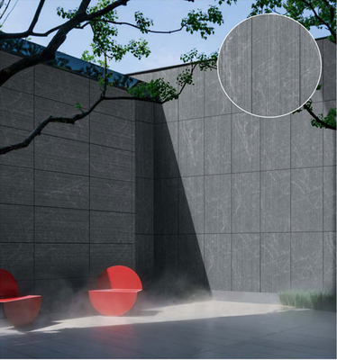 Verschleißbeständige Matte Antike Oberfläche Dunkelgrau 60x120cm 3D-Linien Vorhangwand Porzellantfliesen Für Terrasse Und Balkon