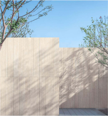 Beige Matte Travertin Porzellanfliesen 600x1200mm für Außenwände