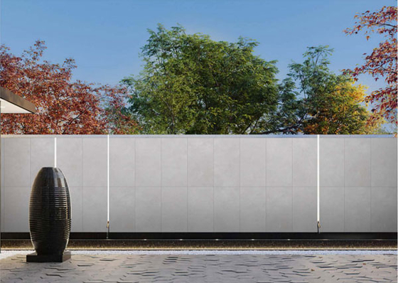Kratzfeste 600x1200mm Zement Leichtgrau Außen Vorhang Wand Dicke Fliese Für Einkaufszentrum