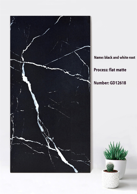 Schwarz und grau abnutzungsbeständig 600x1200mm Flachmatte Schwarze Kuratinwand Dicke Fliesen für Innenhof
