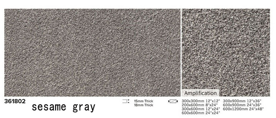 Langlebige schwarze 1200x600x15mm Flamme Oberfläche Außenfußboden Pflasterich für Innenhof