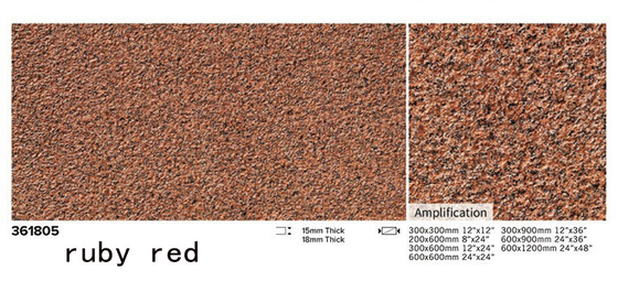 Wasserdicht 1200x600x15cm Rot Gelb Vollkörper Porzellan Bodenbelag für den Park
