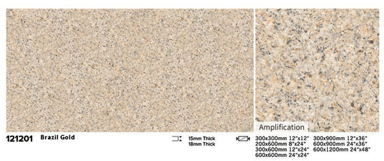 Ausnutzungsbeständige 600x600x15mm Feuersteine Gelbe Außenfußbodenplattenfliesen für Innenhof