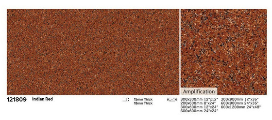 Rostfeste 600x900x18cm Säurefeste Rote Bodenbelagsteile für Restaurant