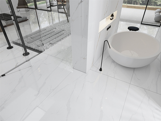 Weiße 1420x2700mm Carrara polierte Sintersteinplatten für das Bad