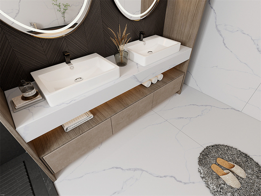 Säurebeständiger Innenfußboden Carrara Matt Sintersteinplatten für das Esszimmer 1420x2700mm