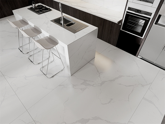 Weiße Marmorplatten und 1420x2700mm Matt Glas Porzellan Sinterstein Platte für die Kulisse